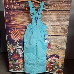 NWT Iceburg Kids Aqua Snow Bib girls Size 7/8